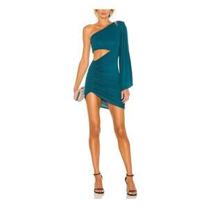 Michael Costello 'Alessia' Green Poly Dress Size XS